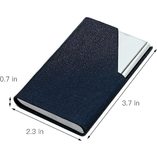 Smaltt Läderimitation Visitkortfodral 2-pack - Svart och Blå, Perfekt för Resor och Affärer