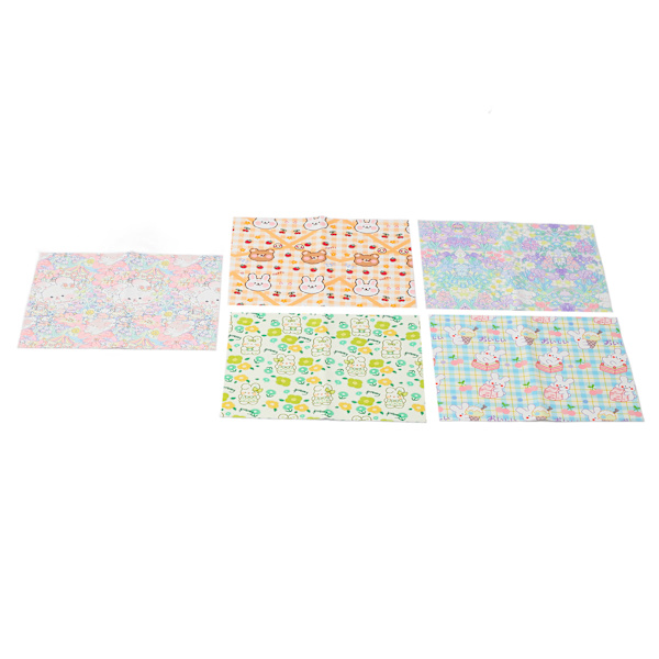 5 stk systoff med søte tegneseriefigurer, vanntett, falmebestandig, myk å ta på, DIY-quiltingstoff for duk, veske, gardin, 40x50cm/15,7x19,7in