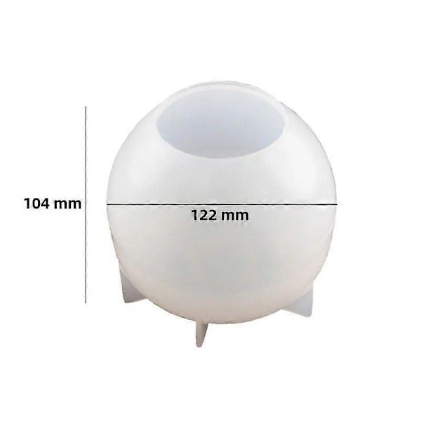 Silikoninen kynttilävahamalli, pallomainen DIY-epoksihartsipeilimuotti askarteluun ja koruihin, 120 mm