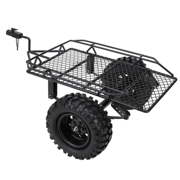 Metal RC Skovltrailer Simulation Trailing Car til TRX4 D90 SCX10 CC01 1/10 DIY Dele Sort
