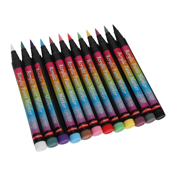12 STK neglelakkpenner flere farger DIY Nail Point Graffiti Dotting Pen for manikyrverktøy