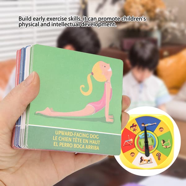 Yoga Pose Barnkort Interaktivt Spel för Föräldrar och Barn