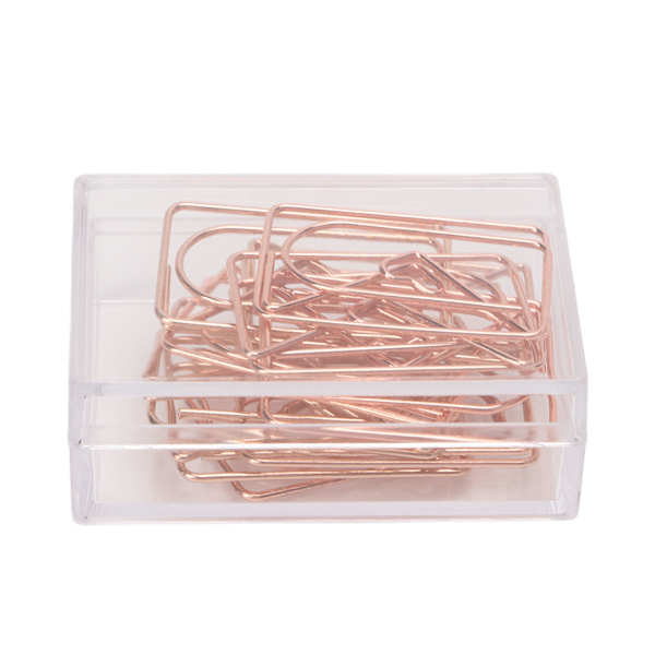 100 STK papirclips bærbar mini sød form galvaniseret roseguld metal papirclips til kontorhjem konvolut
