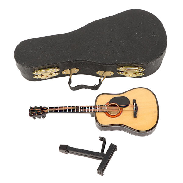 Trä Miniatyr Gitarr Modell Mini Gitarr Replika Musikinstrument Modell Dekoration