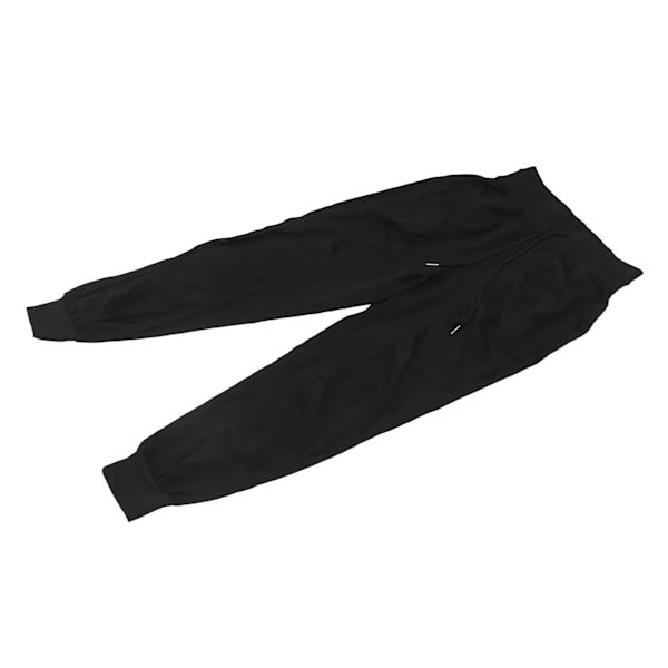 Dragkedja Casual Sweatpants Kvinnor Polyester Fitness Lösa Snygga Joggers för Sport Löpning Svart S