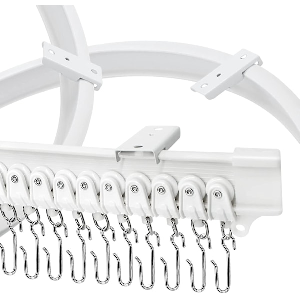 Flexibel Böjbar Böjd Gardinskena, 5 Meter (16,4 fot) Sidoväggsmontering för L-form U-form Burspråksfönster Duschdraperier Rumsavdelare DIY
