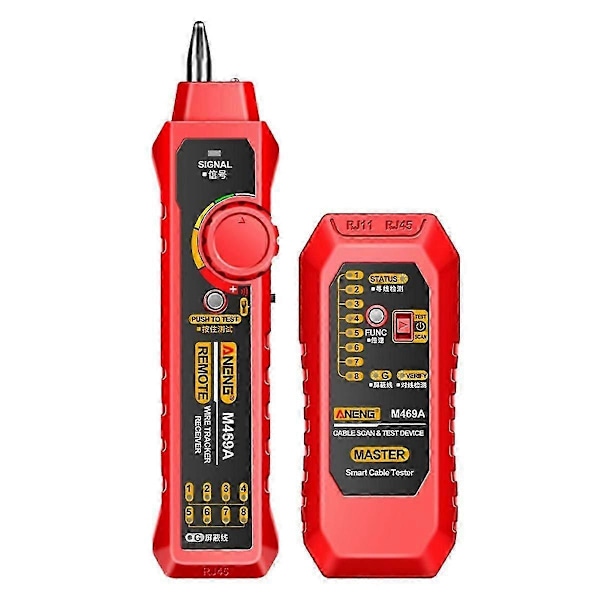 M469A Nettverkskabelfinner RJ45 RJ11 LAN Kabelfinner Tester Anti-Interferens Testinstrument