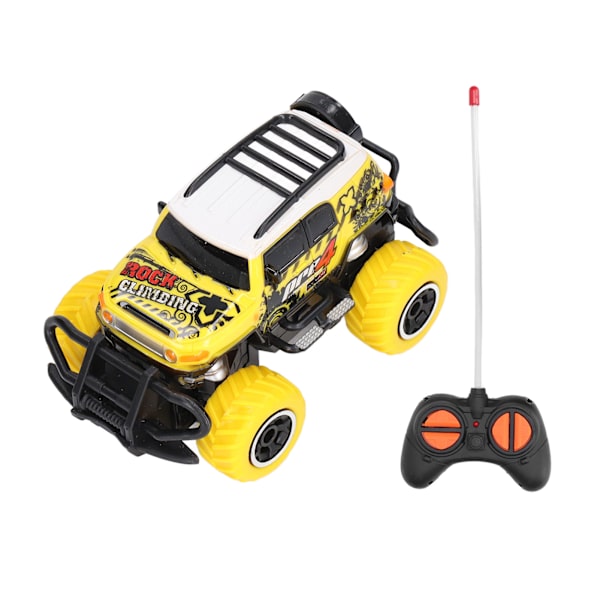 1:43 RC Mini Bil Klotter Söt Utseende Stark Friktion Bärbar Off Road Fjärrkontroll Bil Gul