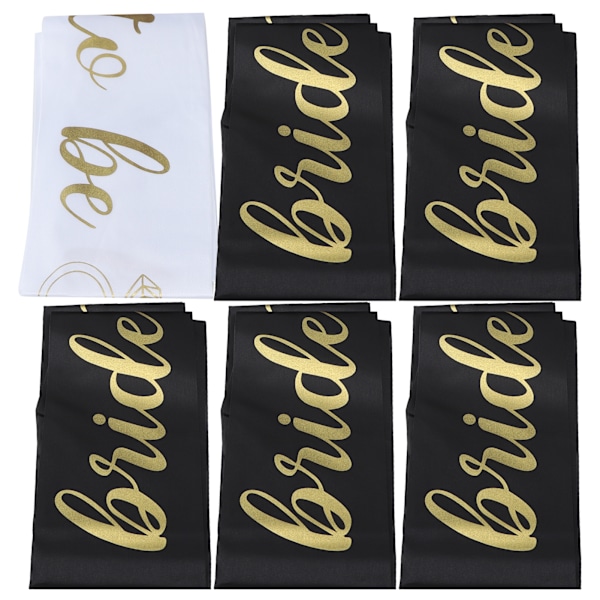 6 stk skulderstropp polyester bannere bryllup brud dekorasjon fest smykker tilbehør