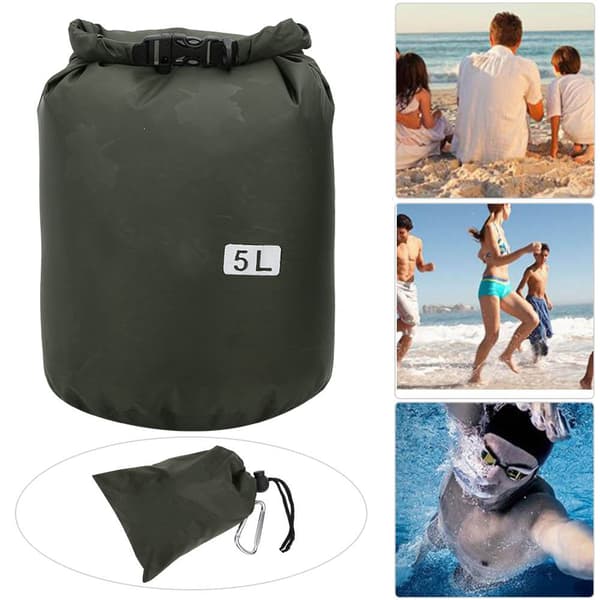 PVC Utomhus Vikbar Vattentät Tunna Torr Väska Förvaring Bärväskor Camping Vandring Strand Militärgrön