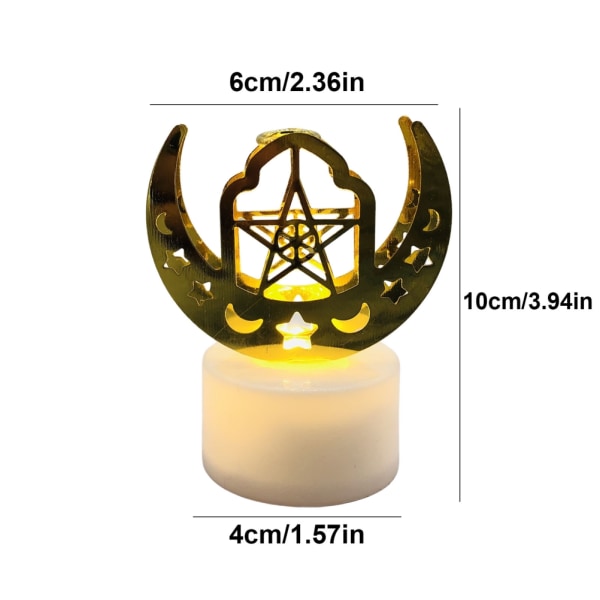 5 stk LED Eid Ramadan stearinlys muslimsk indretning Ornament muslimsk LED stearinlys lys festartikler