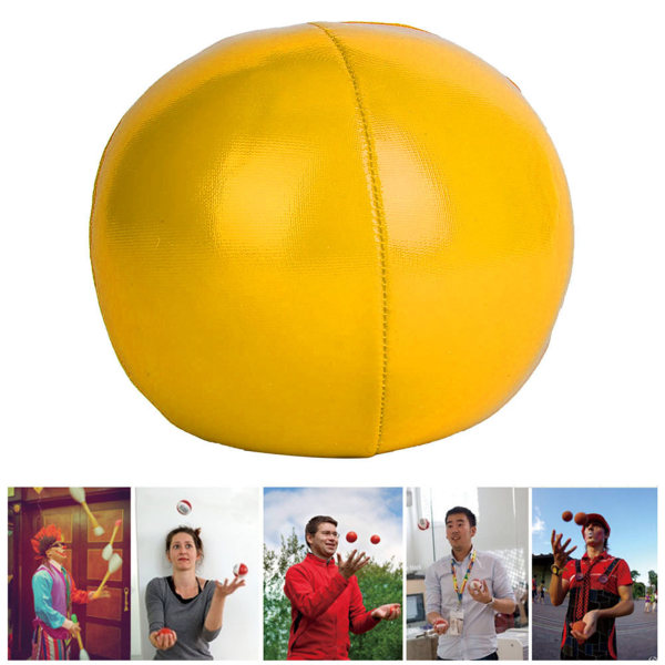 3 stk PU sjongleringsballer Klovn sjongleringsballsett for nybegynnere og profesjonelle (gul)