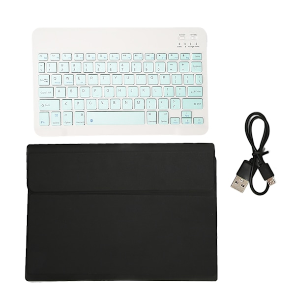 11in Bluetooth Tablet Keyboard Wireless Tablet Phone Computer Keyboard with Protective Leather Case for OPPO Pad 11 Black