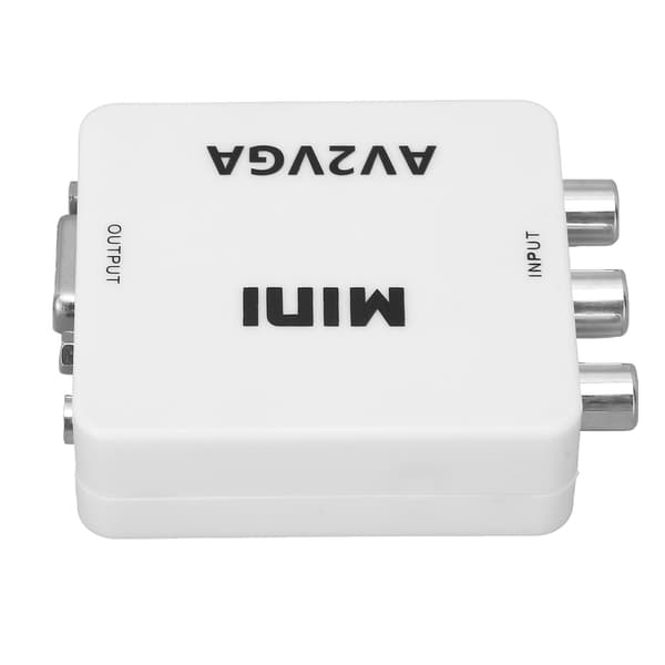 HD 1080P Mini Videoomvandlare AV till VGA Dator till TV Videoadapter med Datakabel