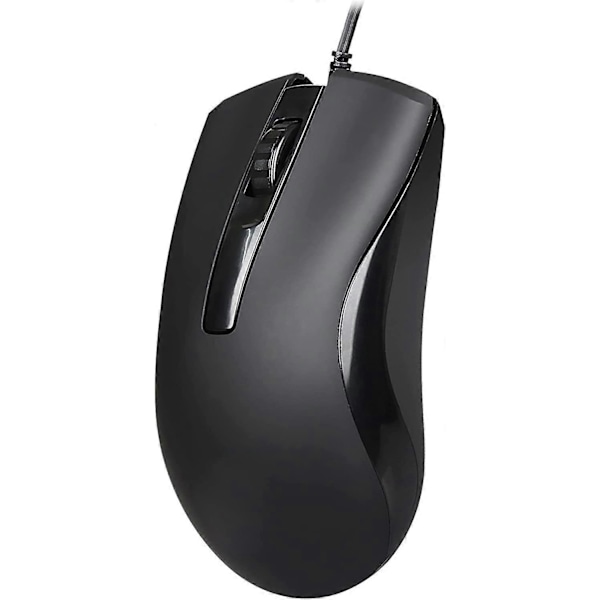 USB Kablet Mus, Gaming Mus, Ambidextrous, 2400 DPI Kompatibel med PC/Mac/Laptop/Laptop/Desktop 1.5M Kabel (Sort)