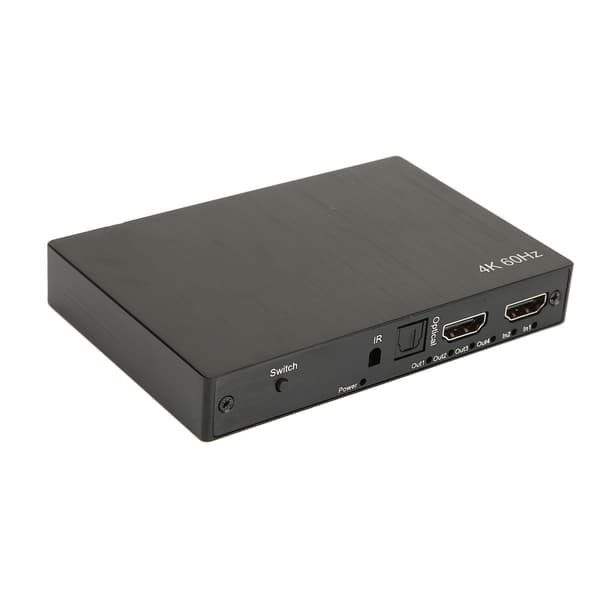 4K HD Multimedia Interface Switch Splitter 2 in 4 ut med fjärrkontroll 4x2 Matrix Splitter Switcher med SPDIF och 3,5 mm ljud US-kontakt