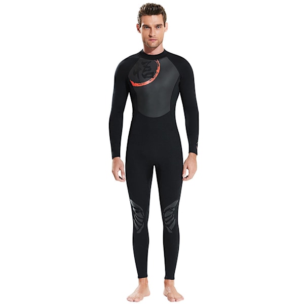3mm En-delt Dykker Våtdrakt Pustende Lang Ermet Unisex Surfing Svømming Seiling Vannsport Klær Menn Svart M