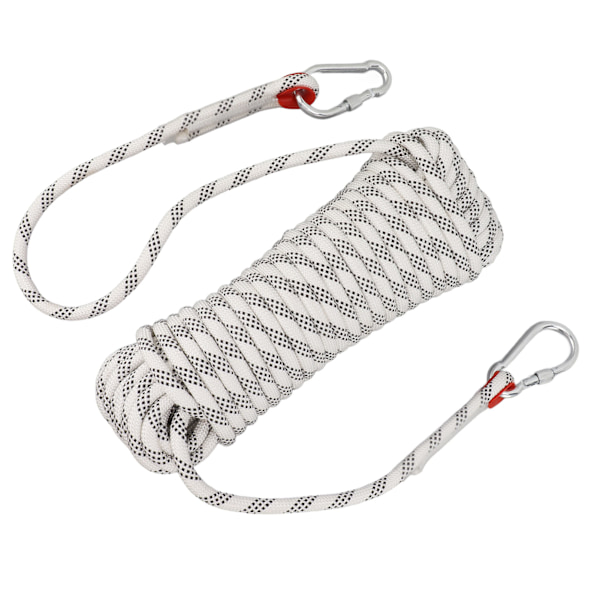 Klatretau 10mm 20m Polyester Nylon Slitestærk Statisk Klatretau med 2 Kroker