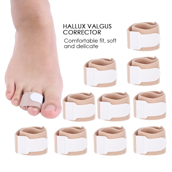 10 st Hallux Valgus Corrector Tummen Tår Separator Knivjusterare Ortopediska hängslen