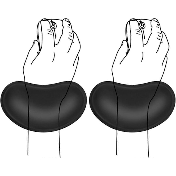 2-pack Mus handledsstöd, Memory Foam Mus Handledsstöd Pad Stödkudde med Halkfri Gummibas, Ergonomisk Smärtlindring Mus Handstöd för Gaming