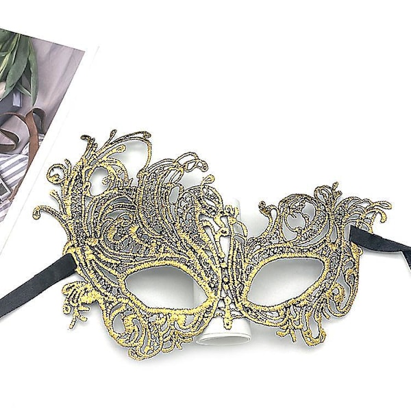 Glittrande Rhinestone Metall Maskeradmask för Kvinnor - Perfekt för Fest, Kvällsbal och Boll Evenemang! (2 st)