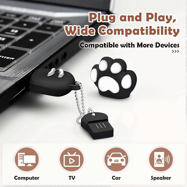 USB-minne 128 GB, USB 2.0-minne, 128 GB Portabel USB-sticka USB-minne Extern lagring för datorer TV Bil Svart