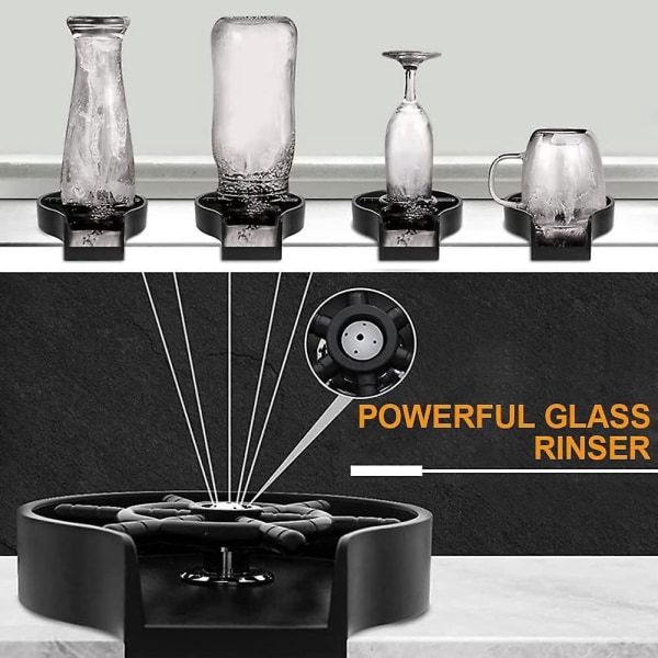 Automatisk glas- och flasksköljare med tillbehör för diskbänk