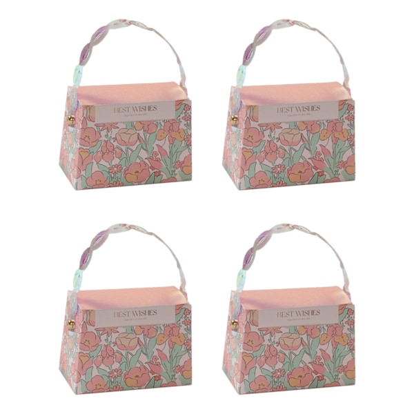 10 stk. Bryllups slikæske Rose mønster gavepose håndholdt bryllup slik gaveæske Pink 5x10x7.5cm/2.0x3.9x3.0in