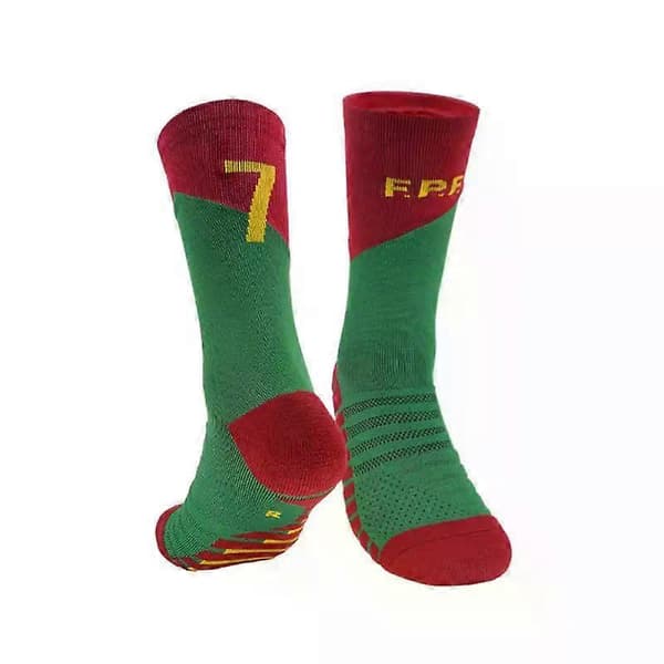 1/2 STK Landshold Professionelle Børn Unge Fodboldstrømper Messi Ronaldo Fodboldstrømpe Børn Over Knæ Lang Åndbar Style E 2pcs