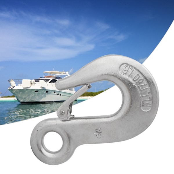 Hållbar rostfri stål Clevis Slip Hook med säkerhetslås Roddbåt Kajak Tillbehör 1/2\"