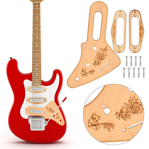 Gitarr Guard Pickup Ram Set Lönn Snidad Elektrisk Gitarr Musikinstrument Tillbehör