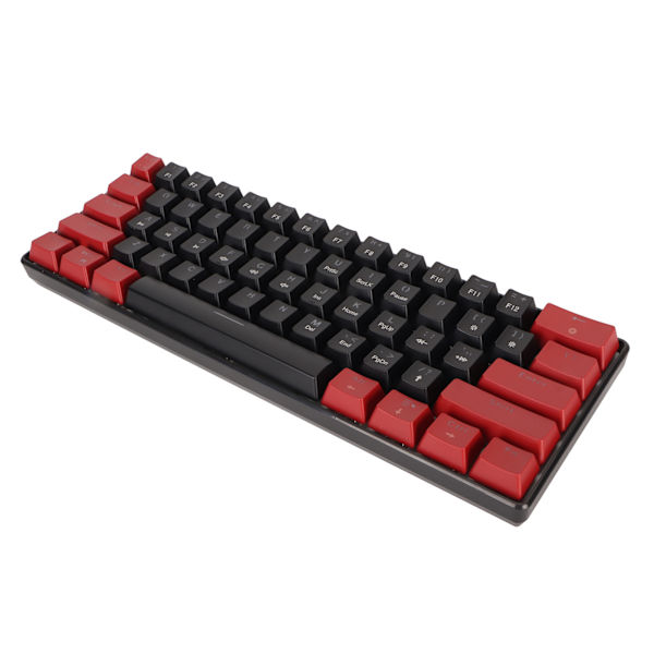 61-tasters mekanisk tastatur Blå switch Kablet RGB Gaming Mekanisk tastatur med cool lyseffekt til kontorstudie Rød og sort