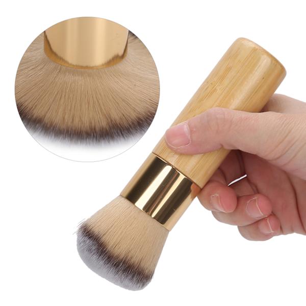Bambu sminkborste Lös pulverborste Base Makeup Blush Brush Kosmetisk appliceringsverktyg