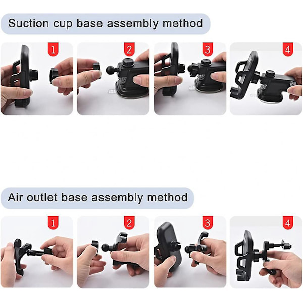 Mobilhållare Bilhållare Militärklass Sugpropp 360 Rotation Bil Stötsäker Instrumentbräda Vindruta Ventil Universal Hands Free Hållare