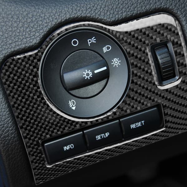 2 stk. Kulfiber Forlygtekontaktramme Dækning Passer til Ford Mustang 2009-2013