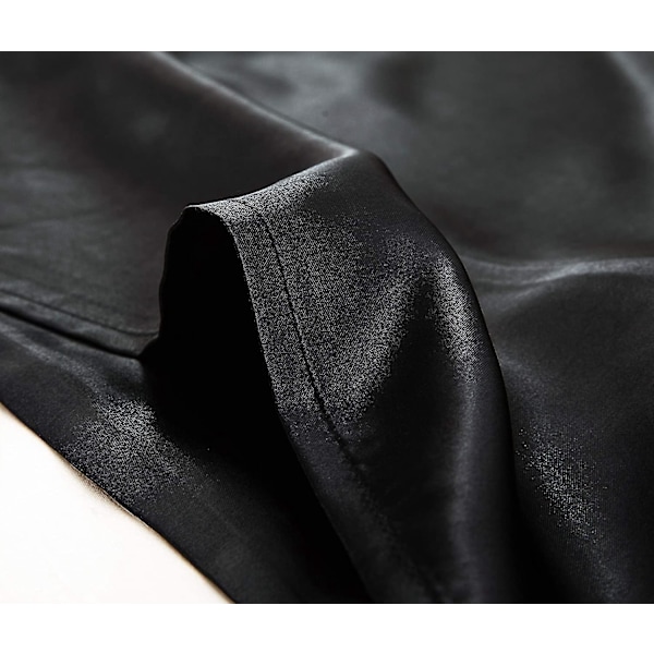 Satin Pudebetræk 20x30 Tommer, Sort - 2 Pak