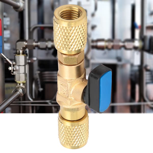 Messing Køle Kugleventil Adapter Kølemiddel Kugleventil Konnektor G1/4