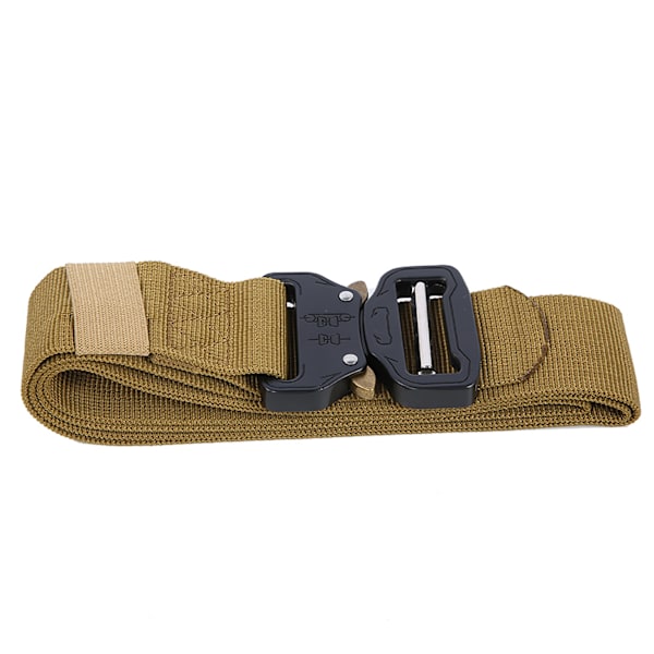 Utomhus multifunktionell militär träningsbälte i nylon med spänne för män, midjeband 3,8 x 125 cm (khaki)