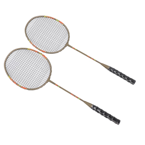 2 stk badmintonracketsett i lett jernlegering, badmintonracketer i ett stykke med oppbevaringspose for nybegynnere