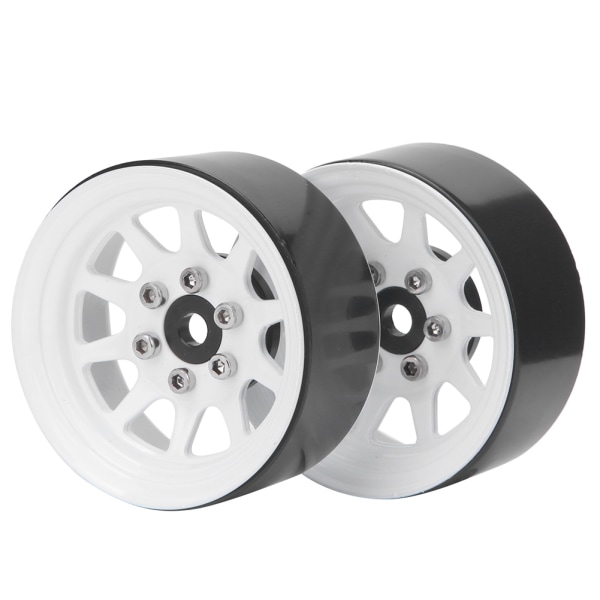 2st legerade beadlock hjulfälgar tillbehör Passar för TRAXXAS TRX-4 1/10 RC Crawler CarWhite