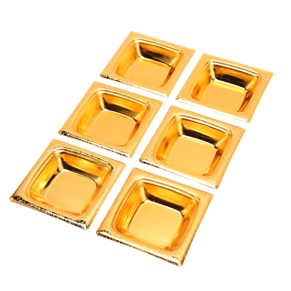 6 stk. Retro guld dippe skåle stabelbart rustfrit stål krydderi dryp sauce skål til salat dessert kage slik