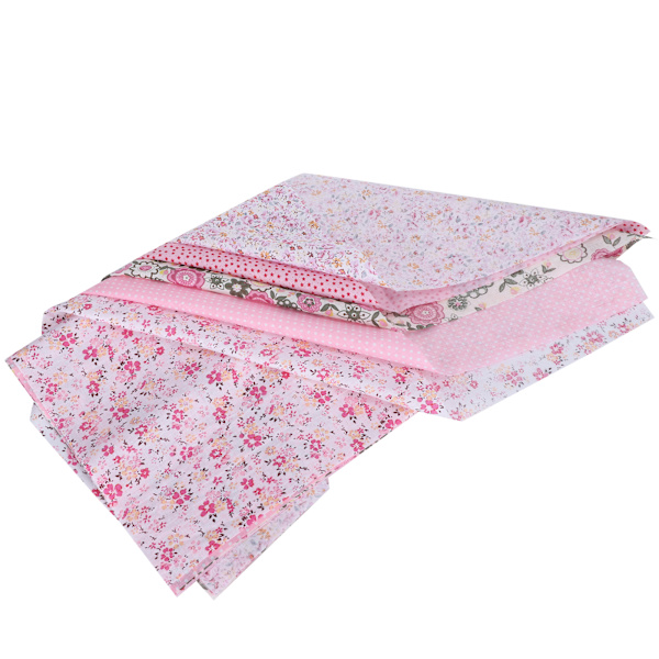 2 Set Bomullstyg Slättväv Trycktyg DIY Sömnad Quiltning PatchWork 5 Färger 50x50cm (Rosa)