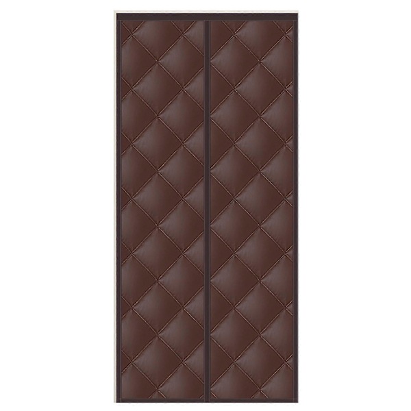 Magnetisk Skærmdør Holdbart Oxford Stof Tykkere Dækken Til Enkelt Front Patio Skydedør Kaffe Ensfarvet 90*210cm