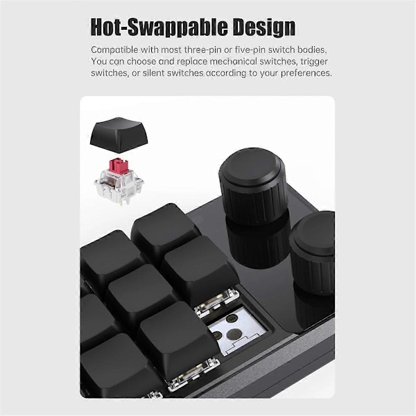 Mini Gaming Keypad Hotswap Macropad Hvit