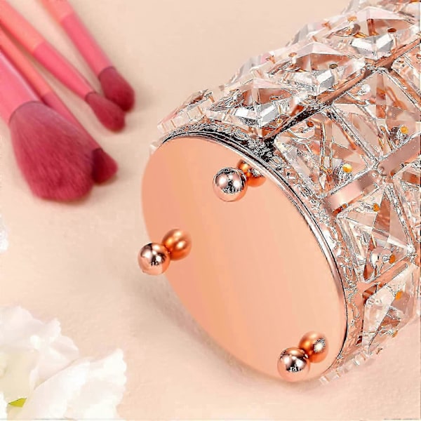 4 pakker krystal makeup børsteholder bling kosmetik holder blyant opbevaring (guld) rosaguld