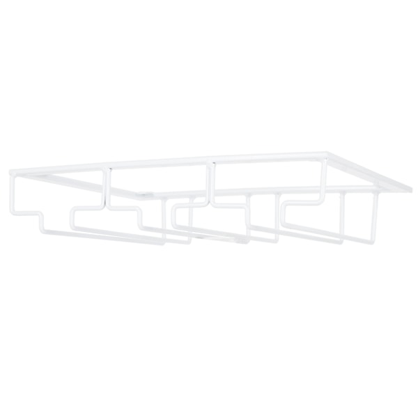 Vinglasställ under skåp, hållare för vinglas, förvaring, hängare, metallorganisatör för bar, kök, 3 platser, 30 x 22,5 cm, vit