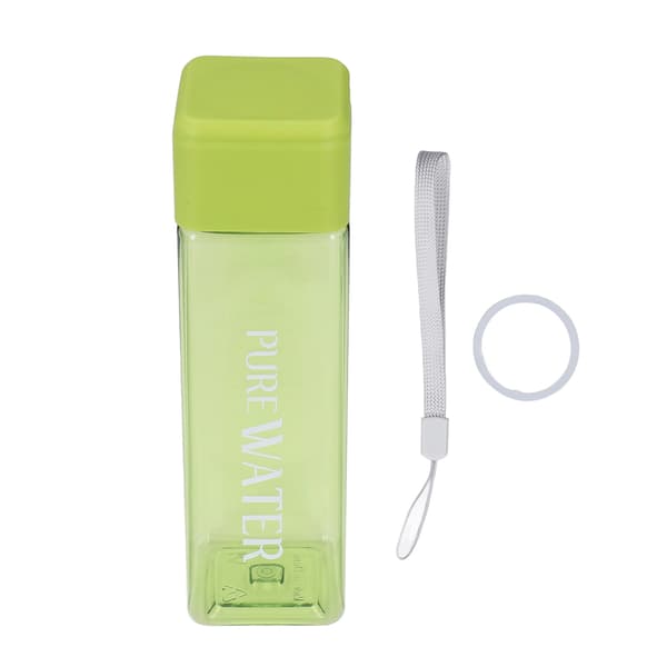500 ml 17 oz vattenflaska transparent bärbar bokstavstryckt dricksvattenflaska med handledsrep grön
