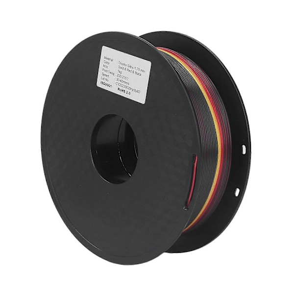 Silke Filament 1.75mm PLA Triple Farve Guld Rød Sort Stærk Hårdhed 3D Printer Filament