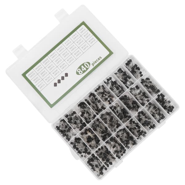 840 st. effekttransistorkit, triodsortiment, industriella kontrollkomponenter TO‑92