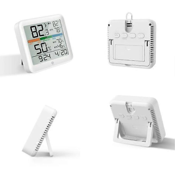 Inomhus Termometer 3s Uppdatering Inomhus Hygrometer, med Touch Bakgrundsbelysning, Max/Min Rekord, Uppladdningsbar Fuktmätare, för Växthus Kontor Temperatur a